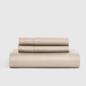 Quince Organic Cotton Sateen Sand Sheet & 2 White Pillowcase! Queen (544)(READ)